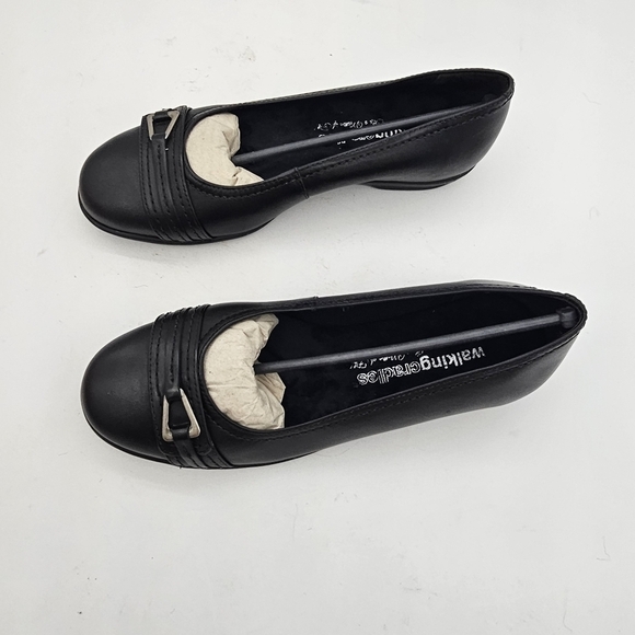 NIB Walking Cradle Flynn Black Leather Slip On Ballet Flats Shoes Size 5 - Picture 3 of 13